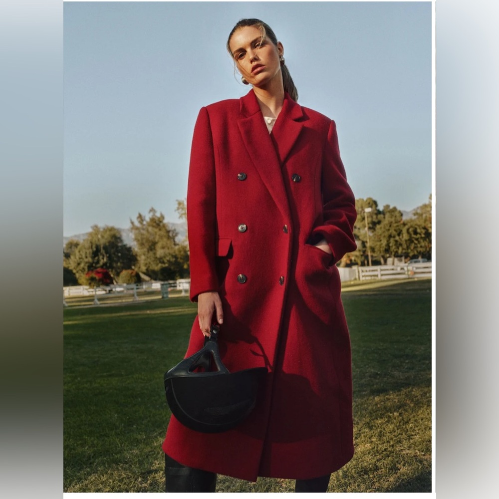 Reformation Lucas Coat Red - Size S